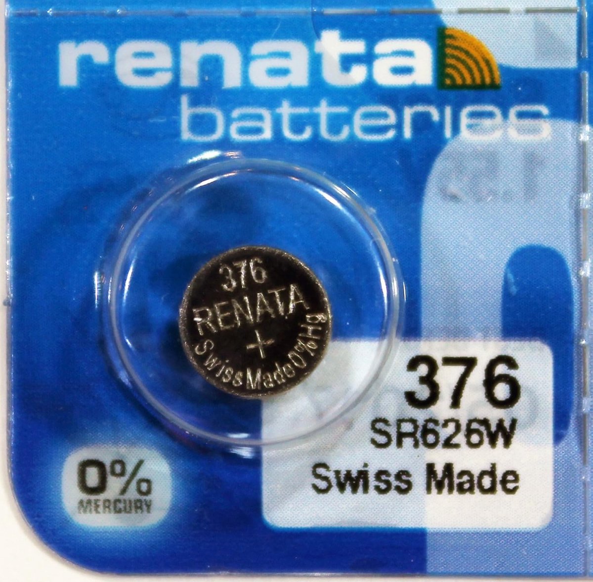 Coin cell silver oxide 376 1,55 V 27 mAh - blister verpakking