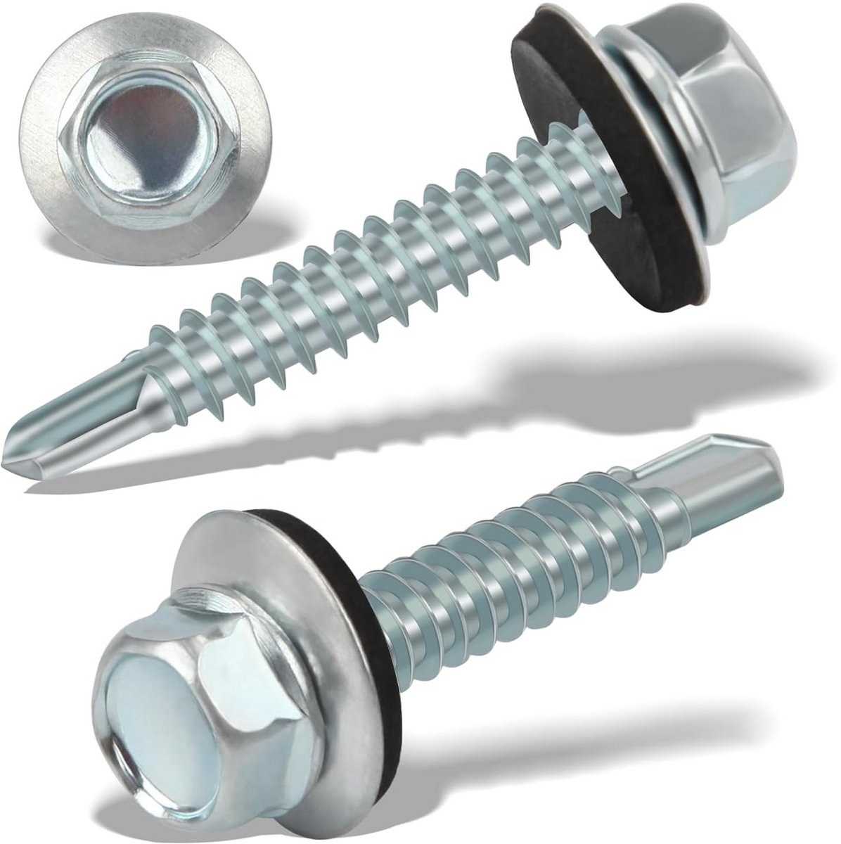 170x Zelftappende Boorschroeven met Afdichtring 4.8x35 mm Dak- en Plaatbevestiging