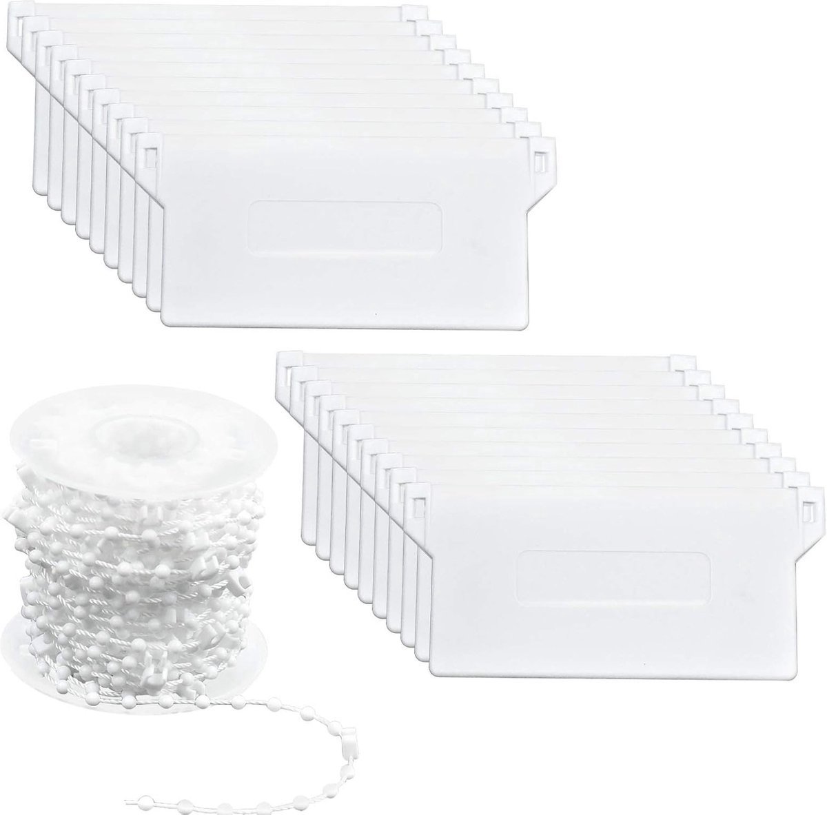 Stunq® Complete Set van 20 Lamellen Gewichten en 10 Meter Witte Ketting voor Verticale Jaloezieën
