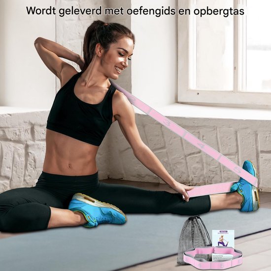 longziming -Elastische Yogariem met 8 Lussen - Stretchband voor Yoga, Pilates & Gymnastiek - Ideaal voor Rek- en Krachttraining - Fitness Dehnband voor Beginners & Gevorderden — afbeelding 5