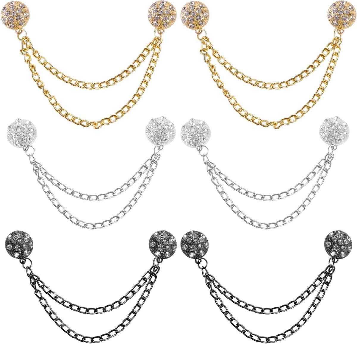 Magnetische Kledingclips - Set van 6 - Ketting - Sterk Metaal - Sjaals - Broek - Mouwen