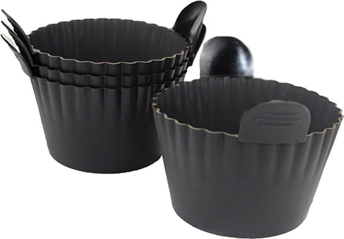 6-delige eierkoker voor de airfryer, siliconen cupcakevormpjes, antiaanbak muffinvorm