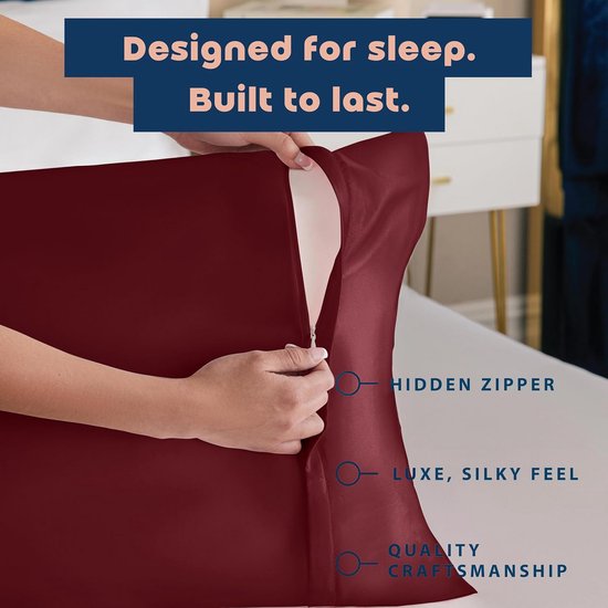 Lirex 2 Pack Satijnen Kussenslopen, Standaard Formaat Zacht Effen Kleur Microfiber Satijnen Kussensloop, Envelop Sluiting Kreukvrij Vervagingsbestendig Ademend (50x50 cm, Zwart