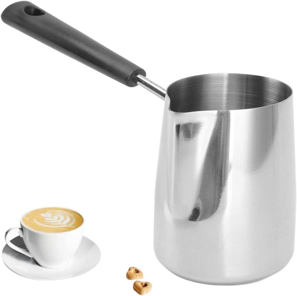 Koffiepot voor Turkse Koffie, Rvs Melk Warmer, Karaf voor Espresso - 350ML - Thuisgebruik.