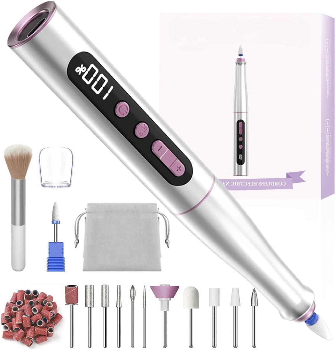 VIN® Pedicureset Electrisch - Pedicureset Professioneel – Nagelboor - Pedicure Set - Pedicure Apparaat Met 5 Snelheden