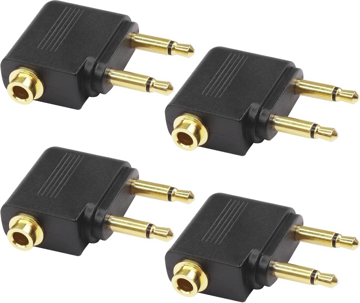 Vliegtuig Hoofdtelefoon Adapter - Dubbele 3,5 mm naar 3,5 mm - 4 Stuks