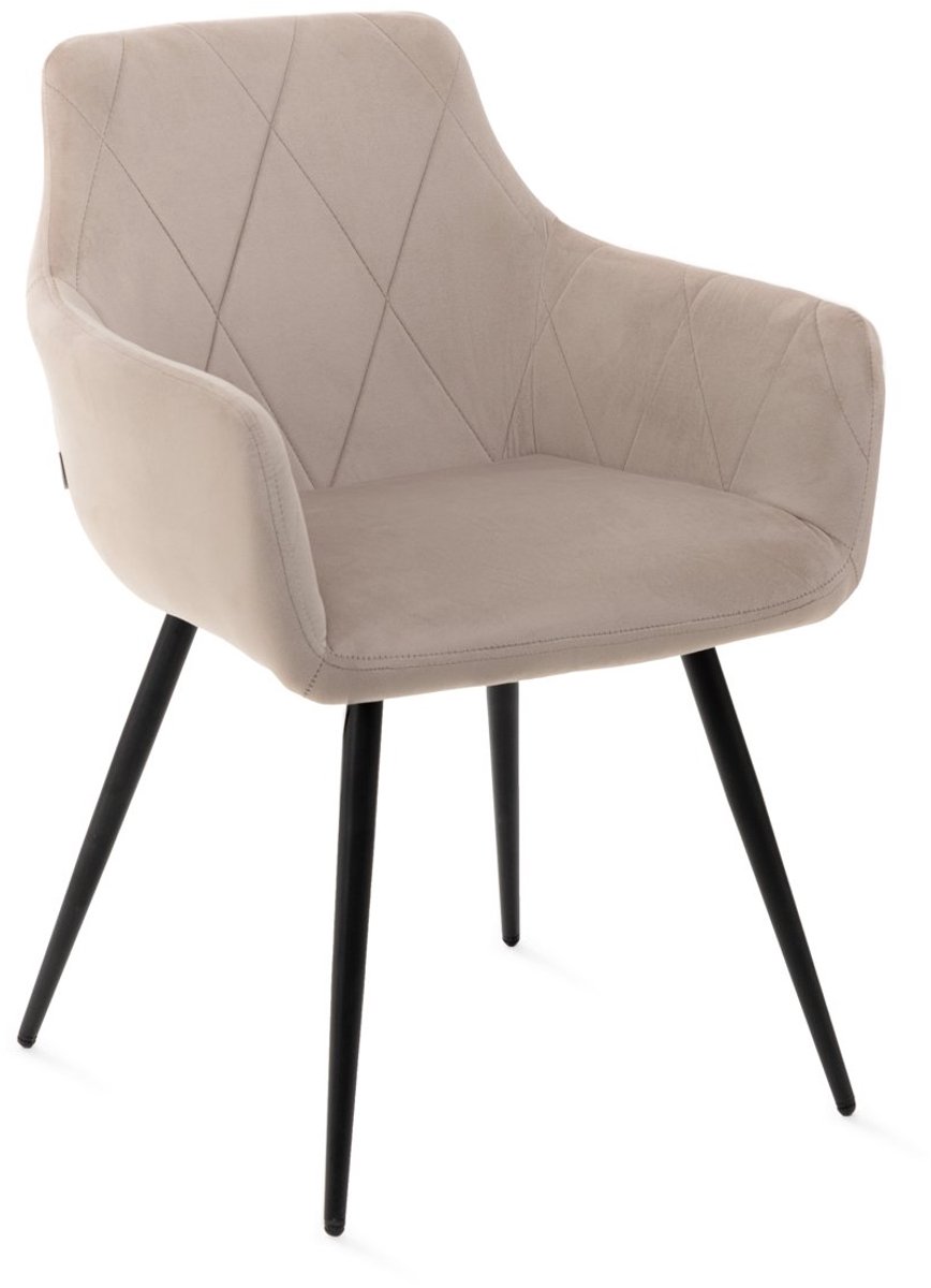 HOMLA Chair - FELLICE - velour beige - 56x61x86 cm