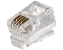 Set van 50 transparante RJ9 4P4C krimpconnectoren geschikt voor telefoons en ADSL-modems