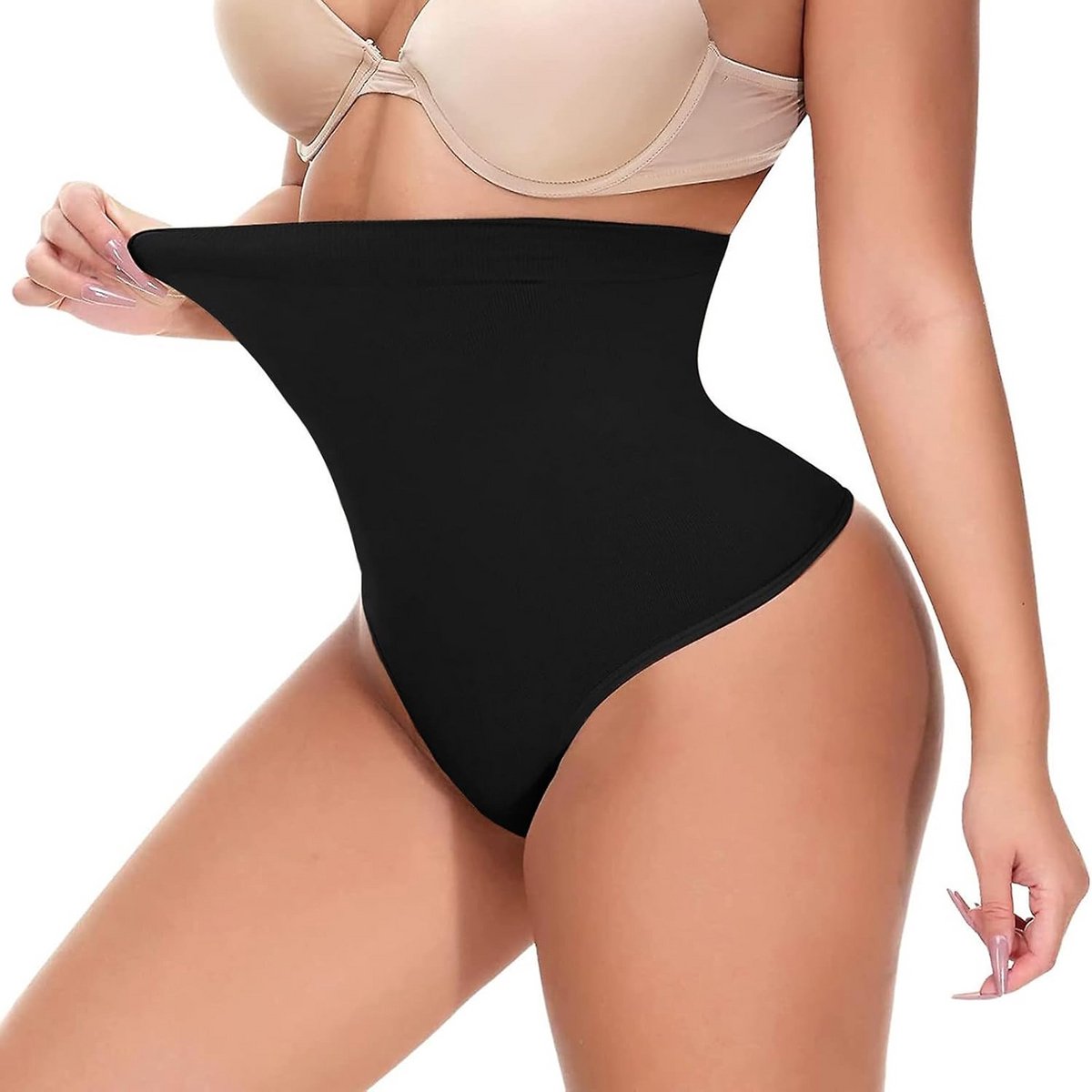 Naadloos Vormgevend Strings Thong Shapewear met Buikcontrole | Gladmakend Ondergoed voor Dagelijks Dragen