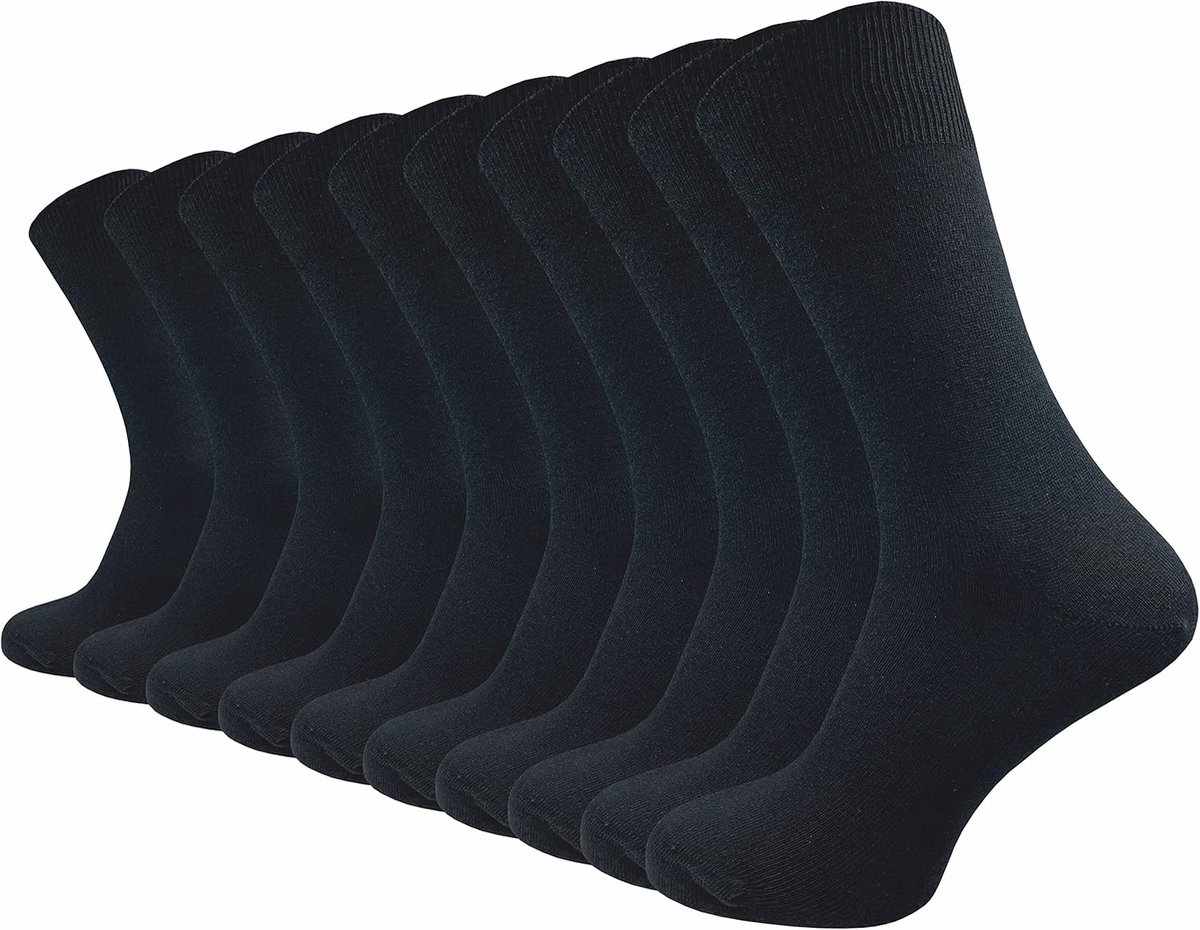 10 Paar 100% Katoenen Sokken zonder Knellende Band - Ademend en Comfortabel voor Dames en Heren