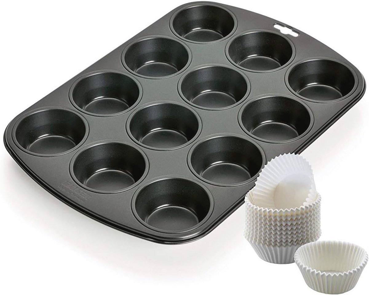 Muffinbakplaat voor 12 Muffins met Antiaanbaklaag - 38 x 27 cm
