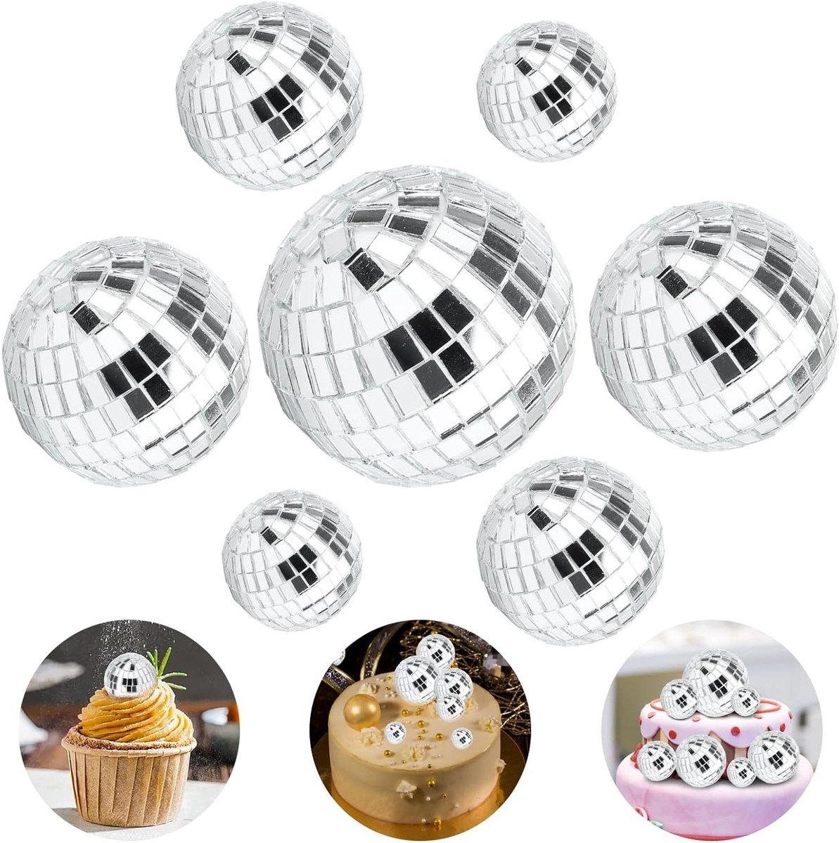 Allecta - Taartdecoratie discobal set voor feestjes en verjaardagen