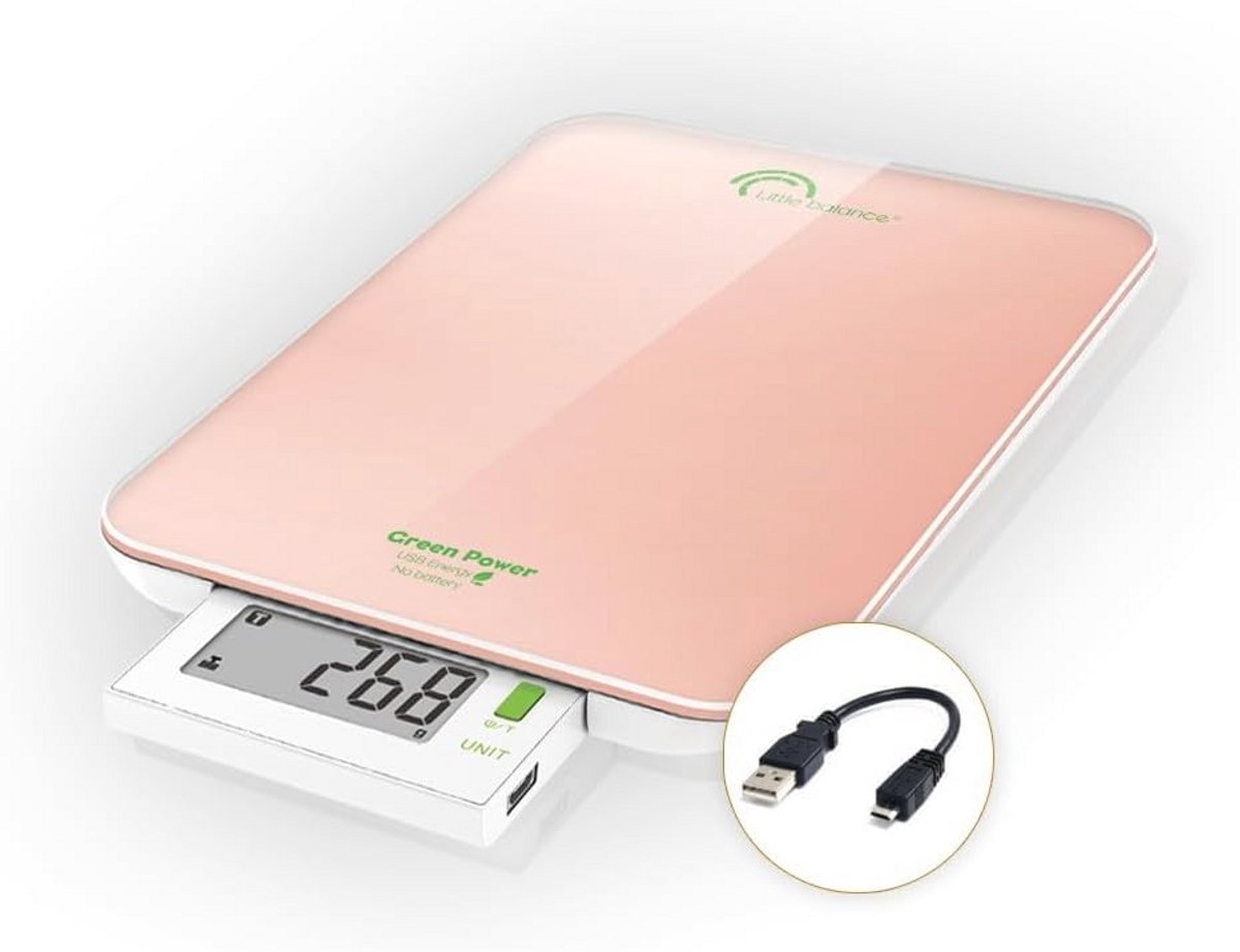 Keukenweegschaal met USB-oplading voor 6 kg, Glazen Ontwerp