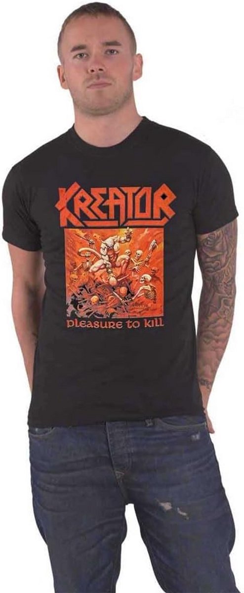 Unisex T-Shirt - Pleasure To Kill Band Logo - Officieel Fan Merchandise - Zwart