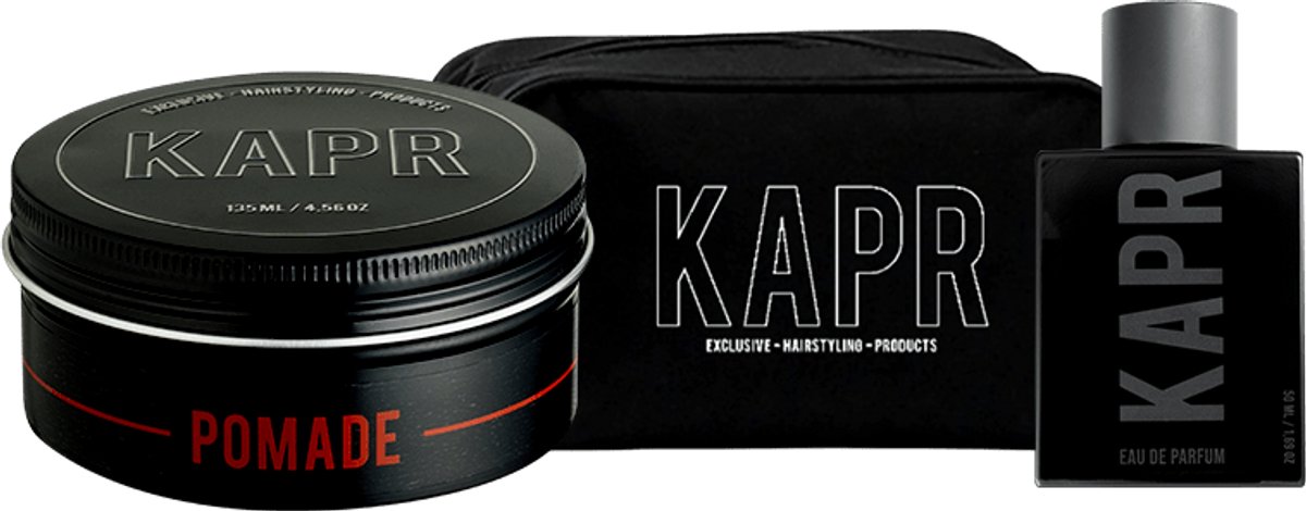The Exclusive Hairstyle Deal KAPR Pomade 135 ml en parfum 50 ml incl gratis toilettas