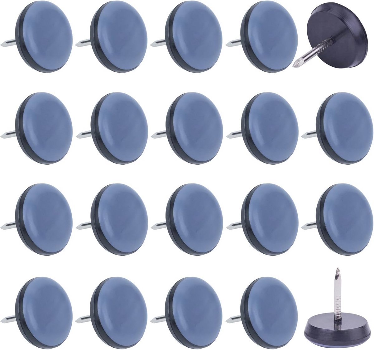 Meubelglijders 22 mm met spijker - 32 stuks - Ronde Teflon schuifregelaars voor harde vloeren en tapijten