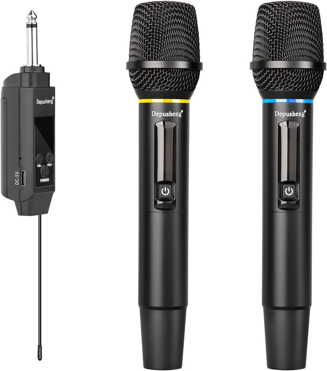 Draadloze Handmicrofoon met Oplaadbare Ontvanger - Dynamisch voor Karaoke, Feest en Optredens