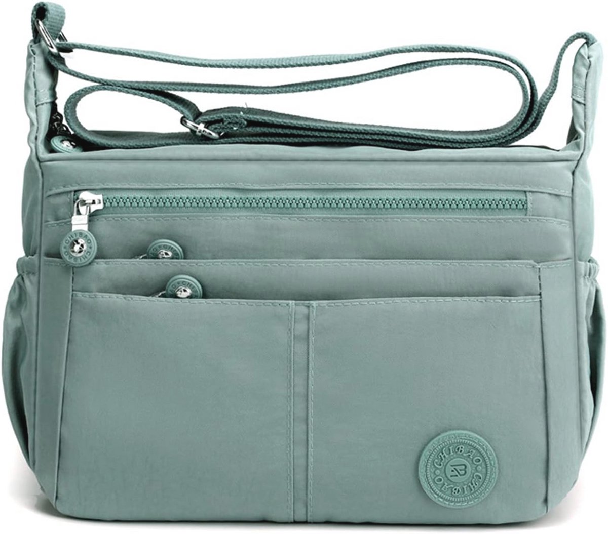 Casual schoudertas voor dames – waterdichte nylon crossbody tas in groen