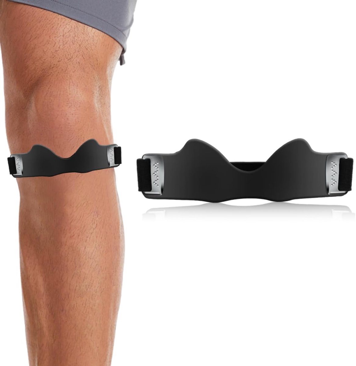 Unyqoos® Zwarte kniebandage met 3D-luchtkussens voor sport en dagelijks gebruik