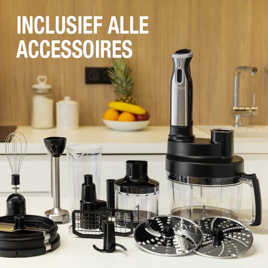 MPM - Complete Keukenmachine - Foodprocessor met Accessoires - Keukenrobot Zwart - 800W — afbeelding 5
