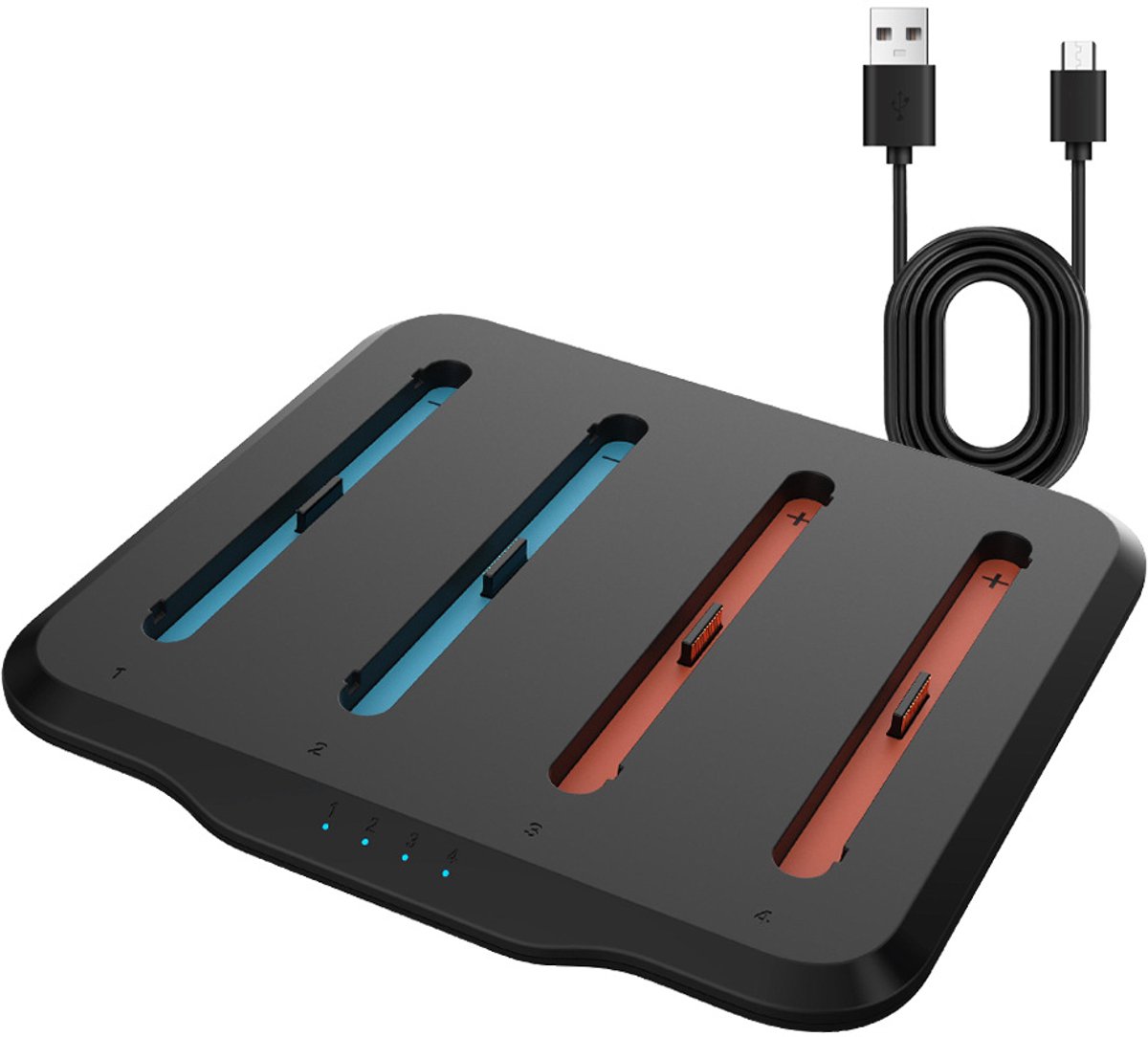 Nintendo Switch2-oplaadstation - 4-in-1-oplaadstation - Magnetisch opladen - Overspanningsbeveiliging - Draagbaar - Zwart