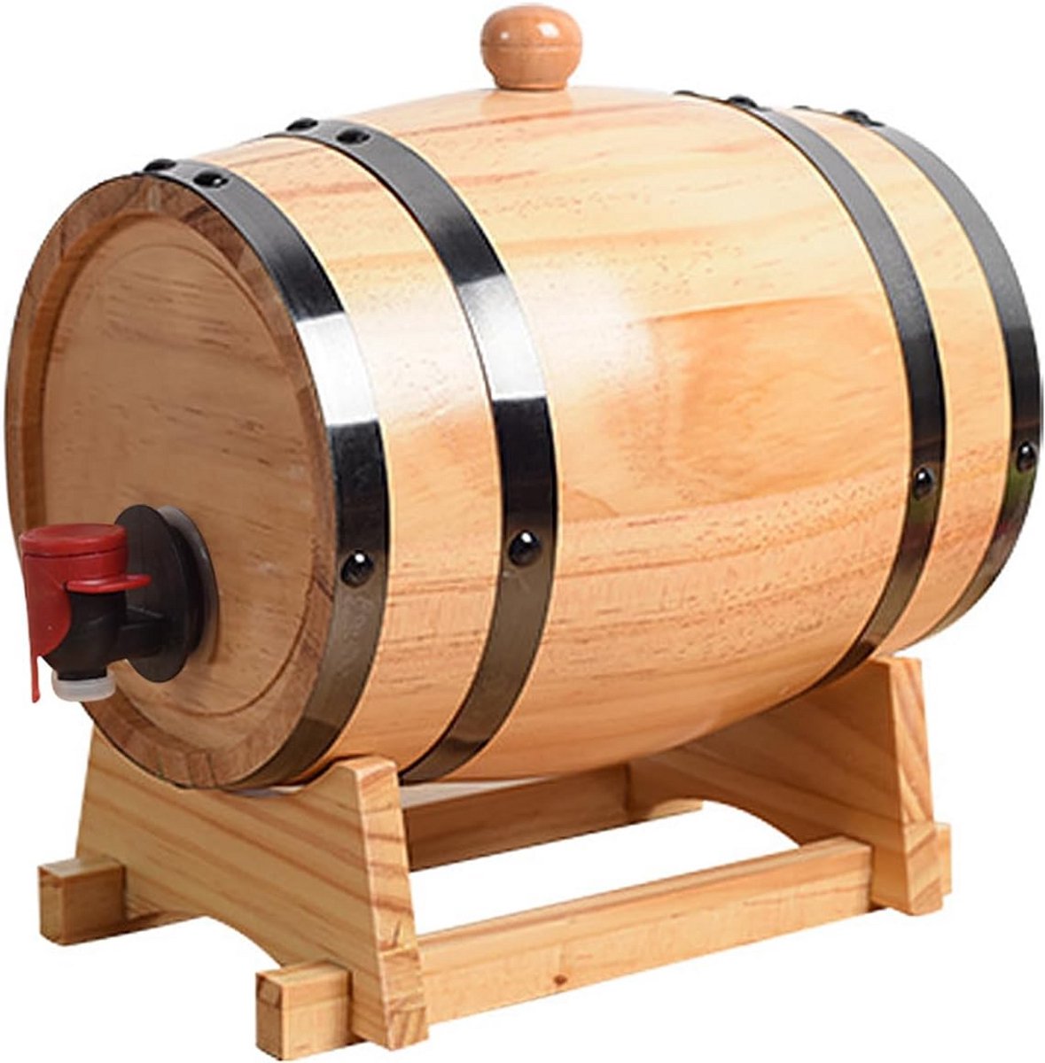 Houten Drankdispenser in Vatvorm - Ideaal voor Wijn, Whisky en Bier