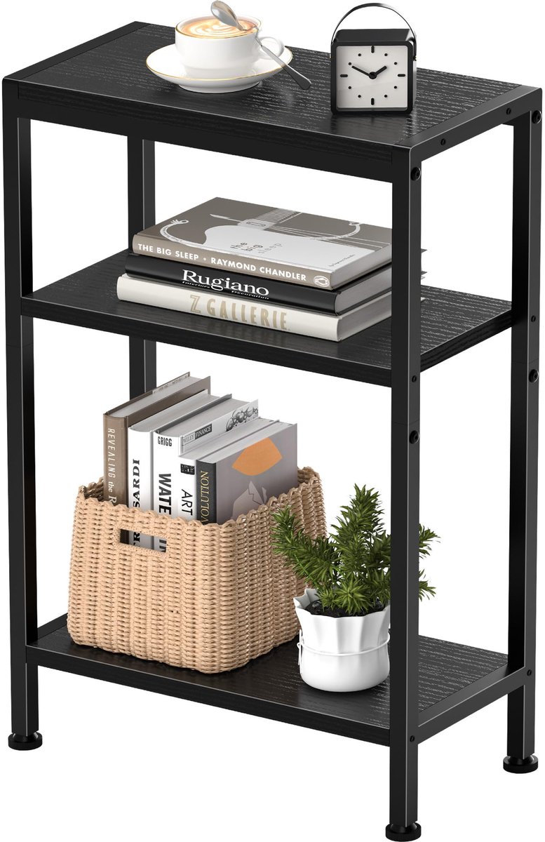 Unyqoos Compacte en veelzijdige bijzettafel met opbergruimte voor elke kamer zwart