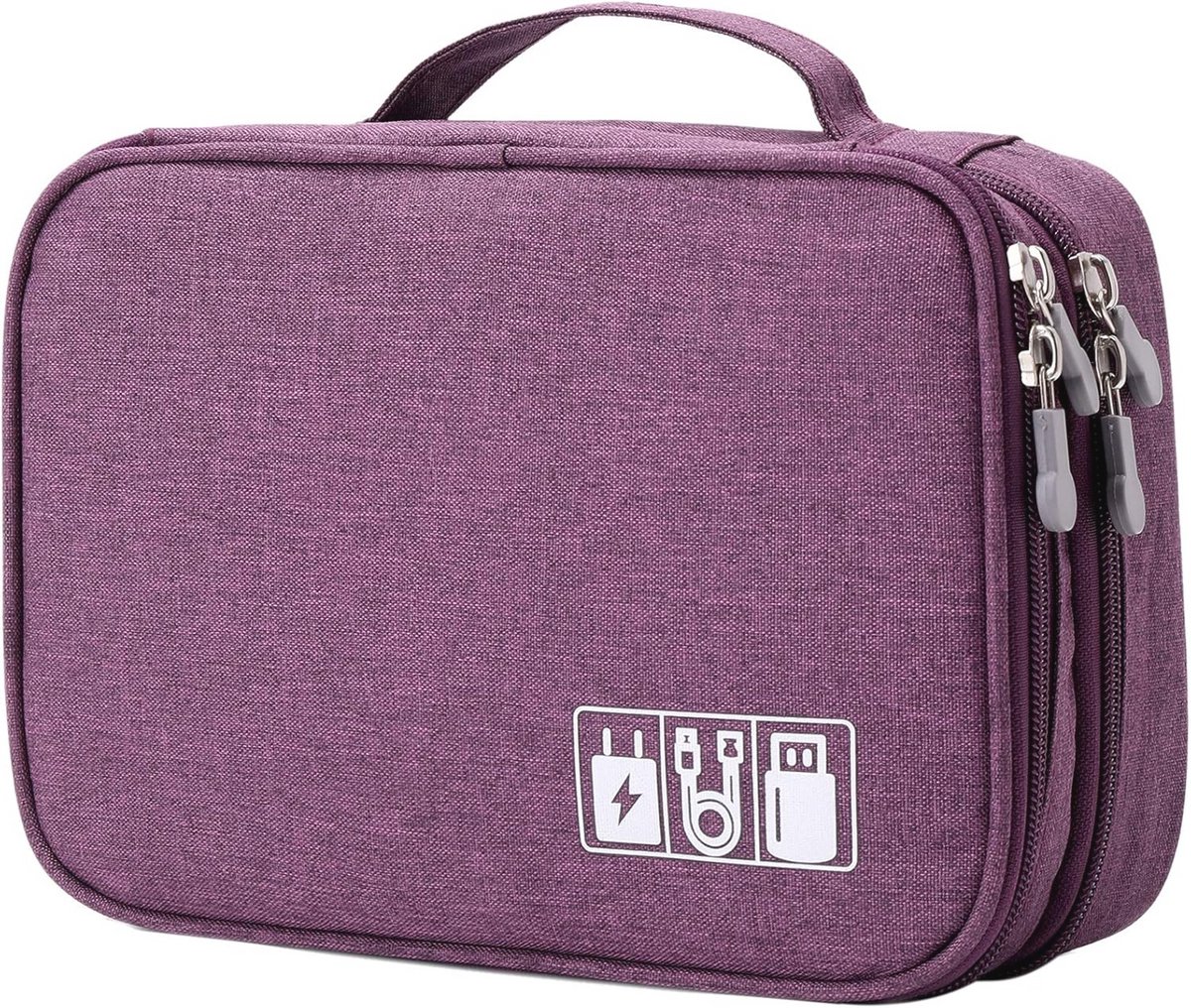 Draagbare Dubbellaagse Kabel Organizer Tas voor Elektronische Accessoires