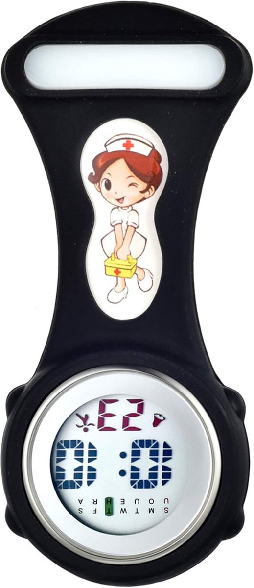 Analoge Verpleegstershorloge met Clip - Siliconen Pin Horloge voor Zorgprofessionals en Artsen