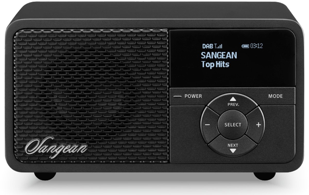 Sangean DDR-7X Radio DAB+, VHF (FM) AUX, Bluetooth Toetsvergrendeling, Oplaadbaar Zwart