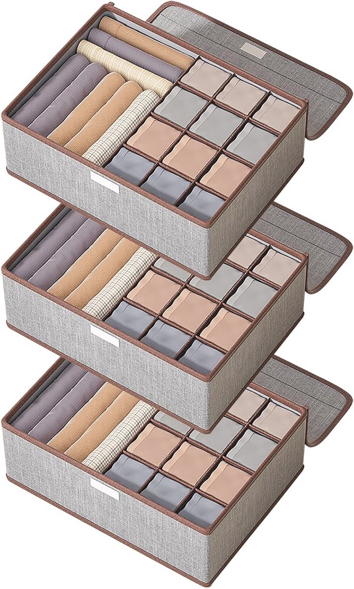 Opvouwbare Ladeverdeler Set - 3 Stuks Organizer voor Kleding en Accessoires