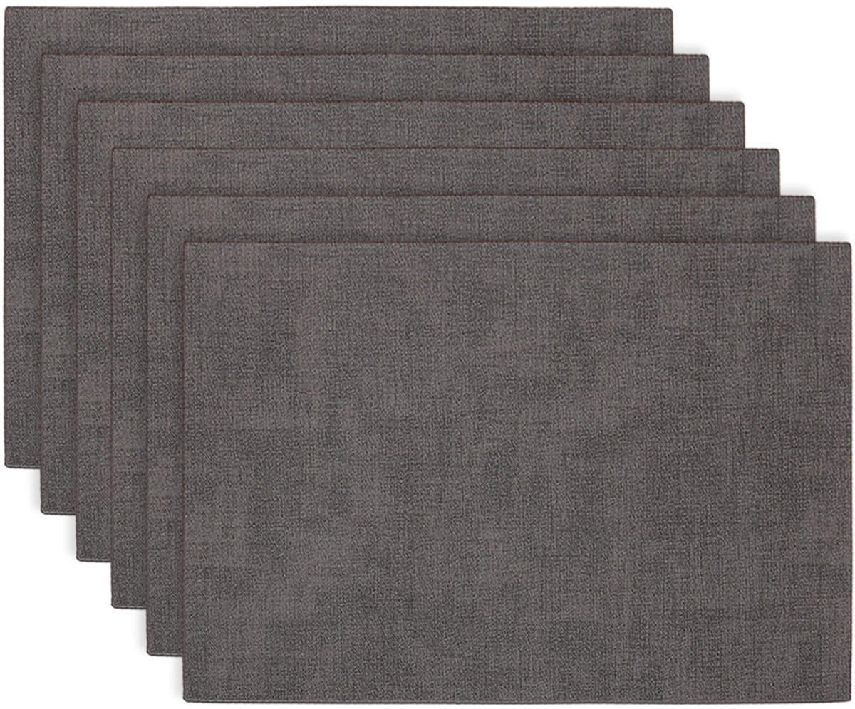 Gigicial Placemat - Tafelmatten - Antislip En Vlekbestendig - Set Van 6 - Zwart/Grijs