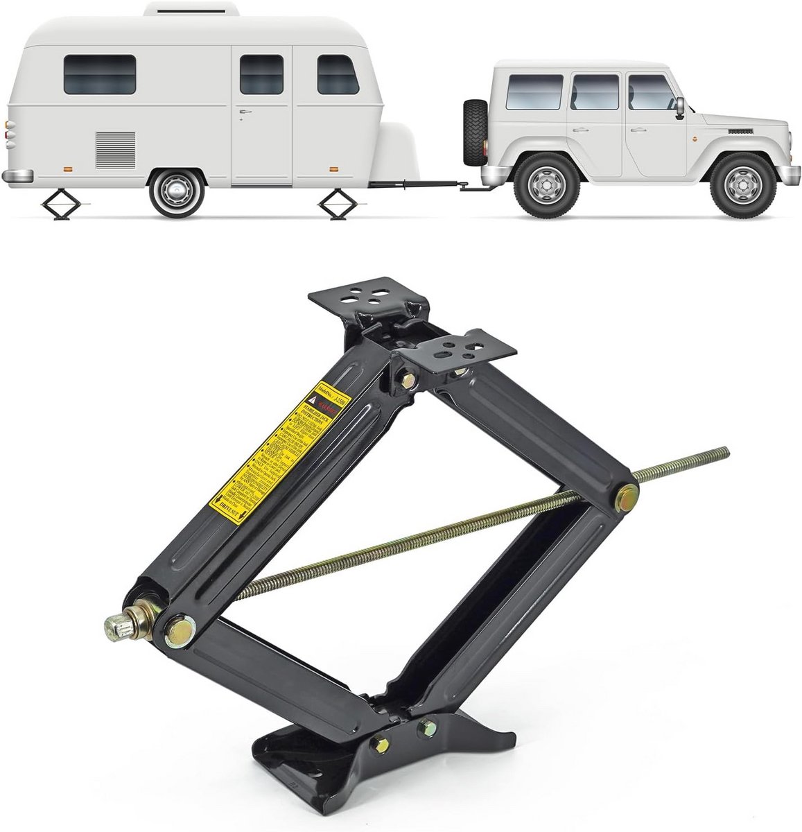 Scissor Jacks voor Kampeertrailer - 2500lbs Zware Duty Stabilizer met 61cm Hoogte
