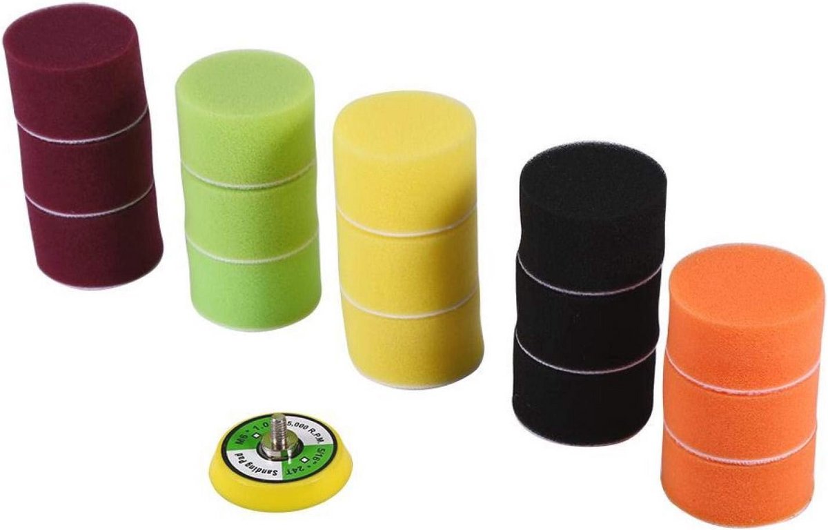 16 stuks 2 inch Spons Polijst Pads - Set van Ronde Buffing Pads voor Polijstmachines