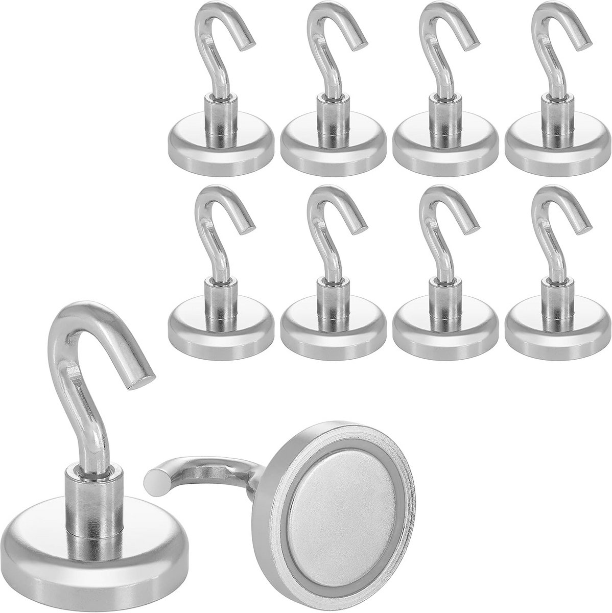 Extra Sterke Magnetische Haken met Ogen - 36 kg Houdkracht, 32mm Diameter