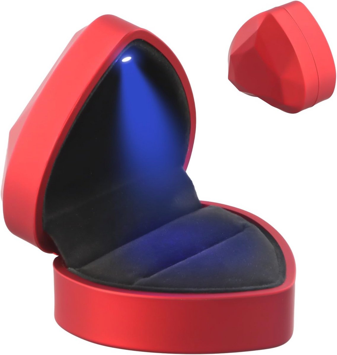 Hartvormige Ringdoos met LED-licht - Luxe Trouwringdoos voor Verlovingen en Bruiloften