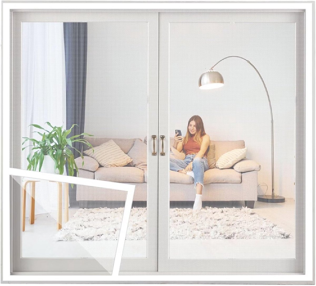 Vliegenraam voor balkon en ramen 75x160cm - Muggenscherm zonder boren, insectenwerend