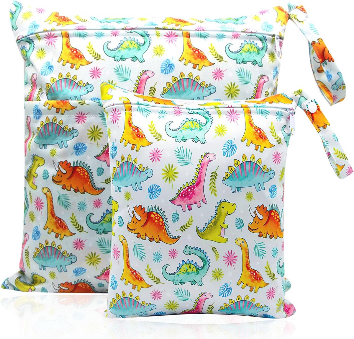 Waterdichte Herbruikbare Wetbag voor Kleuterschool - Gepersonaliseerde Luiertas met Dinosaurier