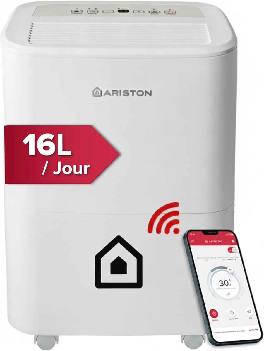 Draagbare WiFi Luchtontvochtiger - 16 Liter/Dag, 430W, Wit