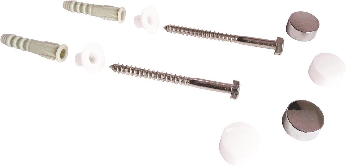 WC- en bidetbevestiging 6 x 70 mm pluggen + cabochons - eenvoudig te installeren