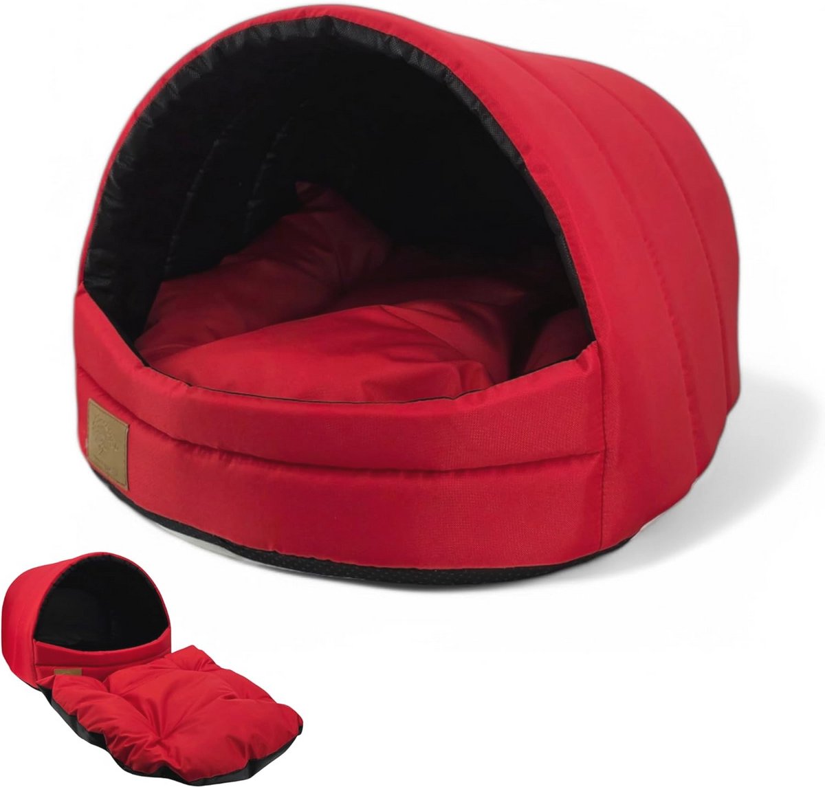 Odolplusz Hondenhok, hondenmand, hondenbed, hondenhuisje, S M (S 34 x 40 x 39 cm, rood)