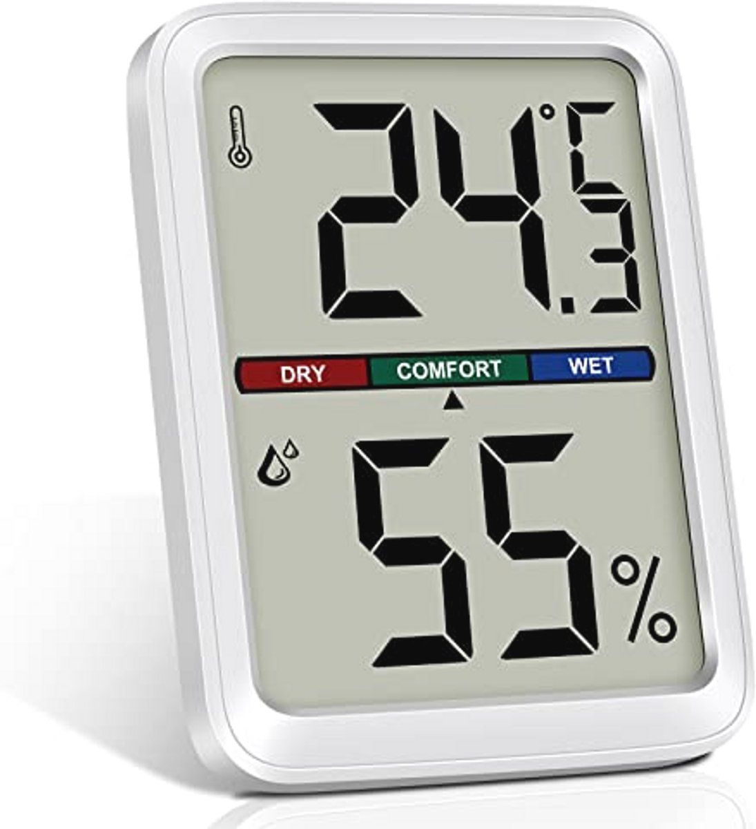 Mini LCD Thermometer en Hygrometer voor Binnen - Draadloze Temperatuur- en Vochtigheidsmeter voor Babykamer, Woonkamer, Kantoor en Kweekkas