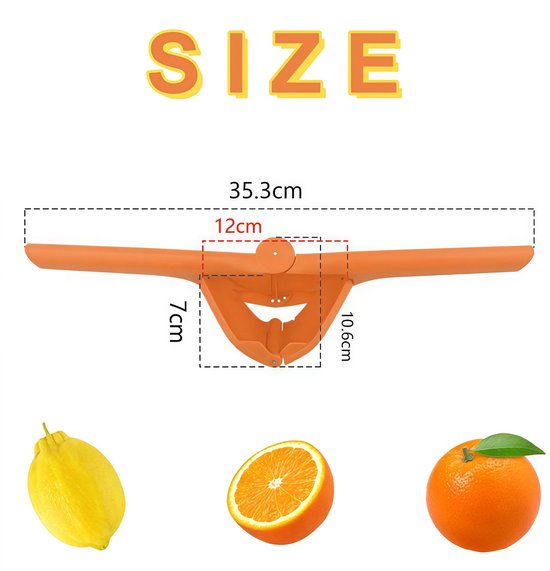 1 stuk - Citruspers - Handmatige Citroensapcentrifuge - Handmatige citroenpers - citruspers - opvouwbare sapcentrifuge - fruitpers - keukensapcentrifuge - draagbaar ontwerp - voor citroenen, sinaasappels of fruit - oranje kleur - 35,3*10,6cm — afbeelding 5