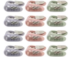12 stuks dekbedclips, beddengoedbevestigingen - geen naaien nodig, dekbedhouders voor dekbedovertrekken, antislip bedaccessoires voor het bevestigen van dekbedden, herbruikbare dekenklemmen voor gebruik in de slaapkamer thuis