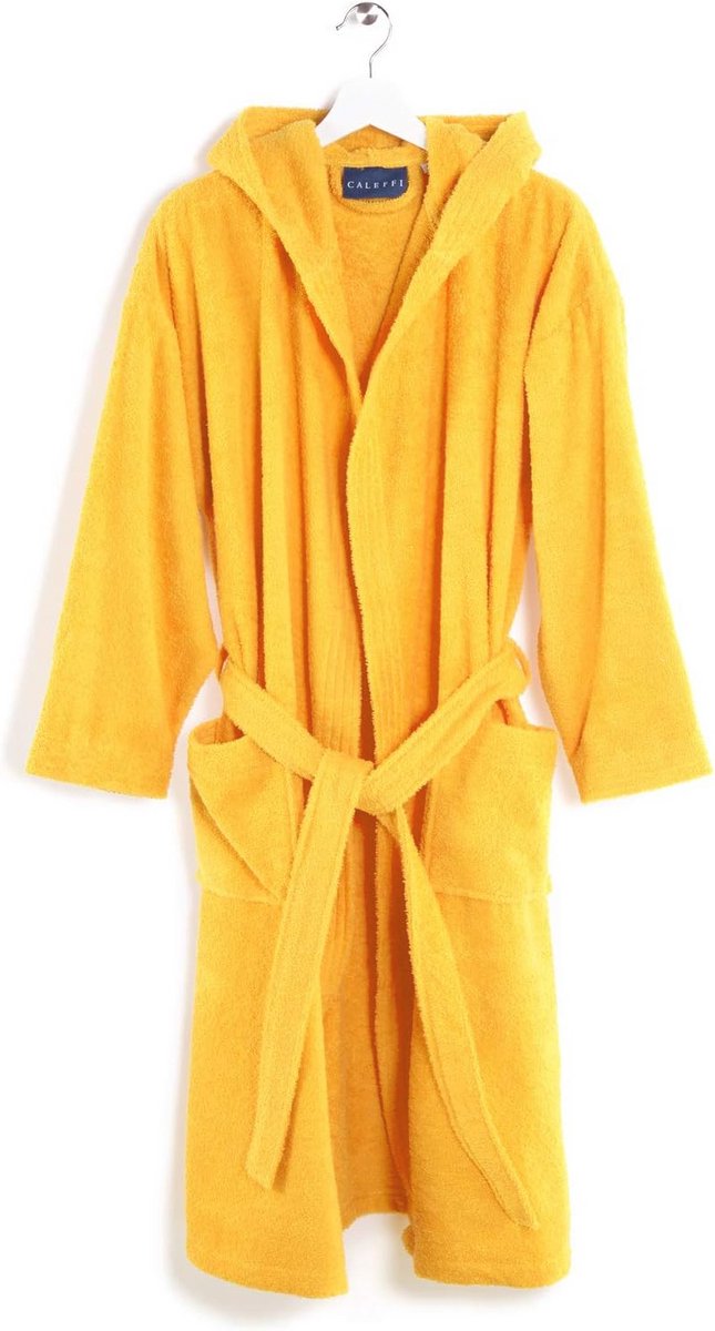 Gele Hooded Katoenen Badjas voor Volwassenen - Maat L