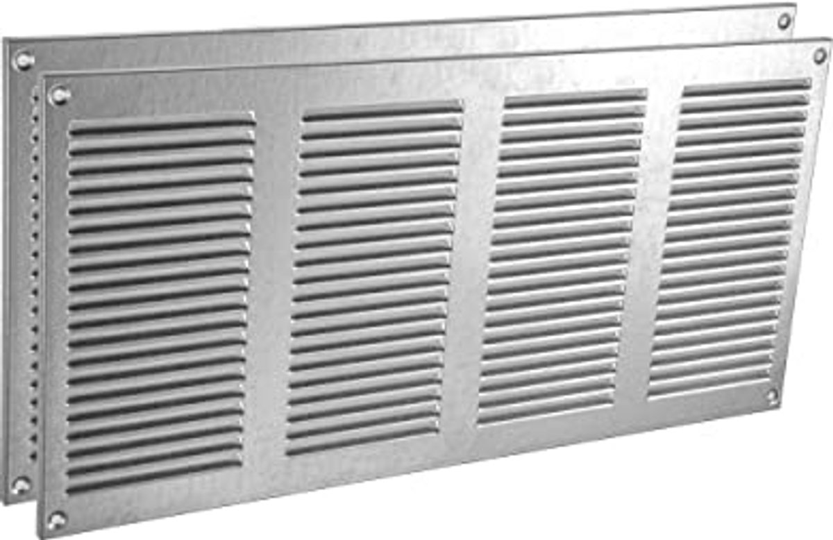 Metalen luchtafvoersysteem 40 x 20 cm met ongediertebescherming - Set van 2