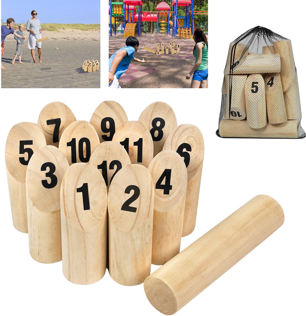 LZQ Kubb Viking Werpspel Houten kielspel Houten werpspel Zweeds schaakspel Scandinavisch Grappig werpspel Buitenspel Binnen