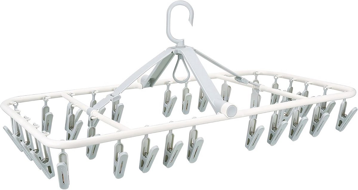 Droogbeugel voor Kleding en Fijne Was met 32 Clips – Ruimtebesparend en Draaibaar