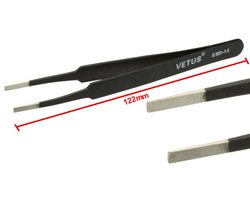 ESD-13 Antistatische Precisie Pincet - Breed, Plat & Kleine Toelopend