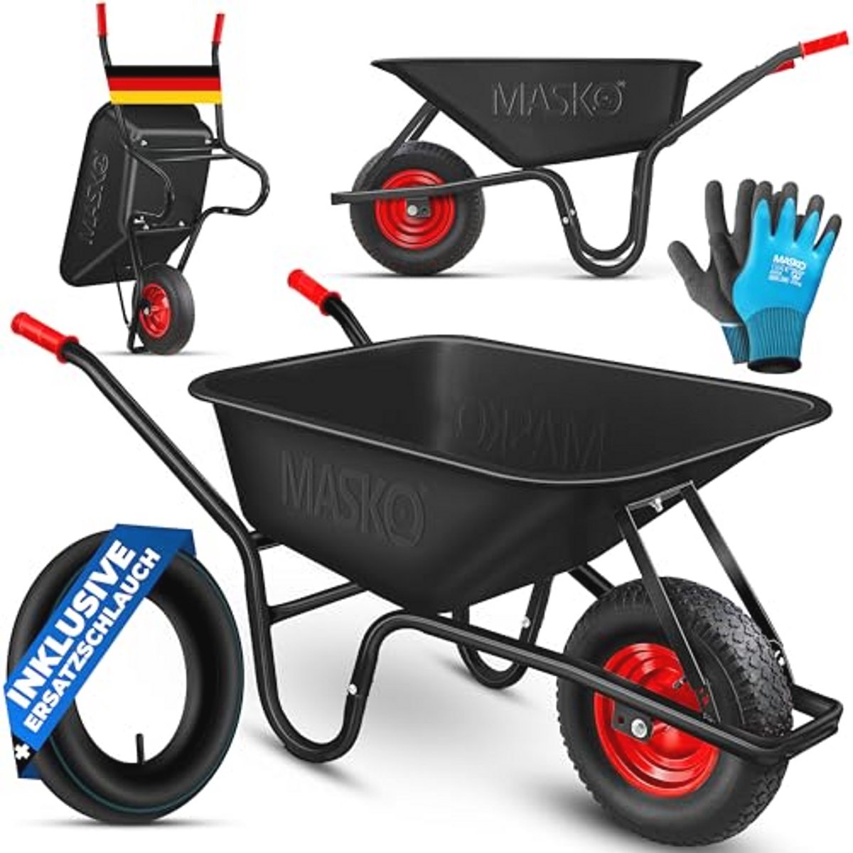 Kruiwagen 100 liter – Bouwkruiwagen en Tuinkruiwagen tot 250 kg met Luchtbanden